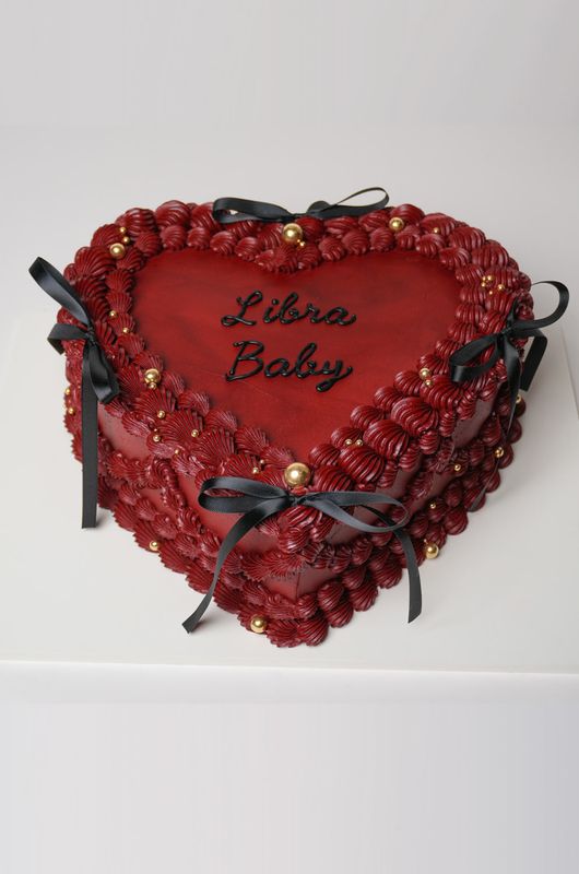 Burgundy Heart Cake