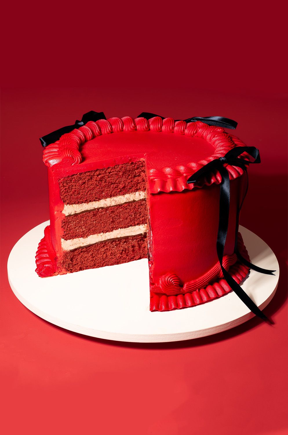 SPICY CHOCOLATE RED VELVET CAKE - 8", Cake Type: Vanilla Rainbow Cake
