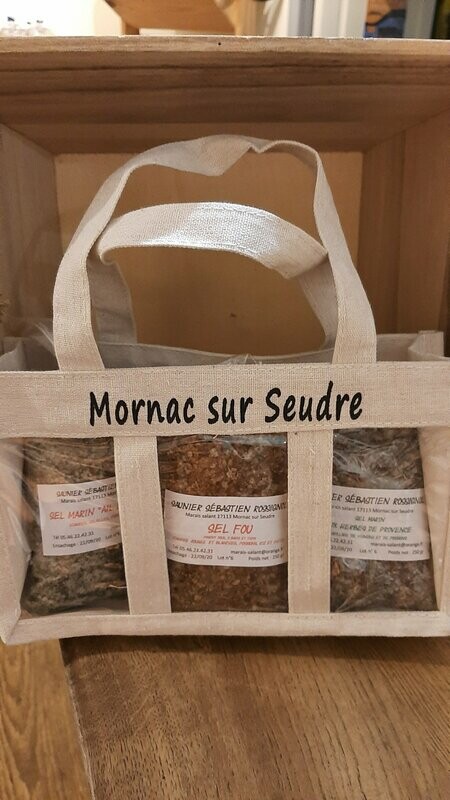 Panier en toile + 3 sels aromatisés