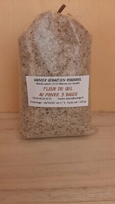 Fleur de sel aux 5 baies sachet 125gr
