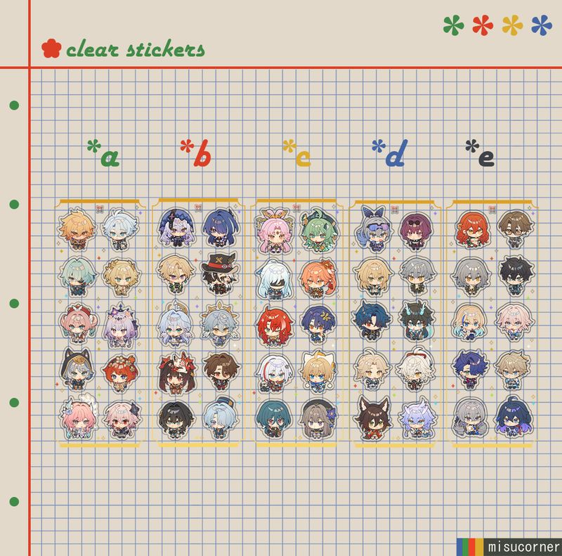 Clear Sticker Sheets [HSR]