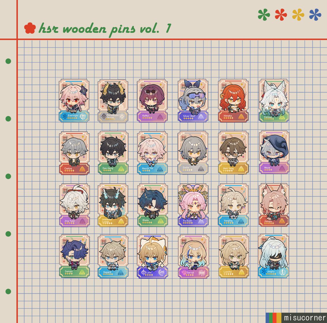 HSR Wooden Pins Vol. 1