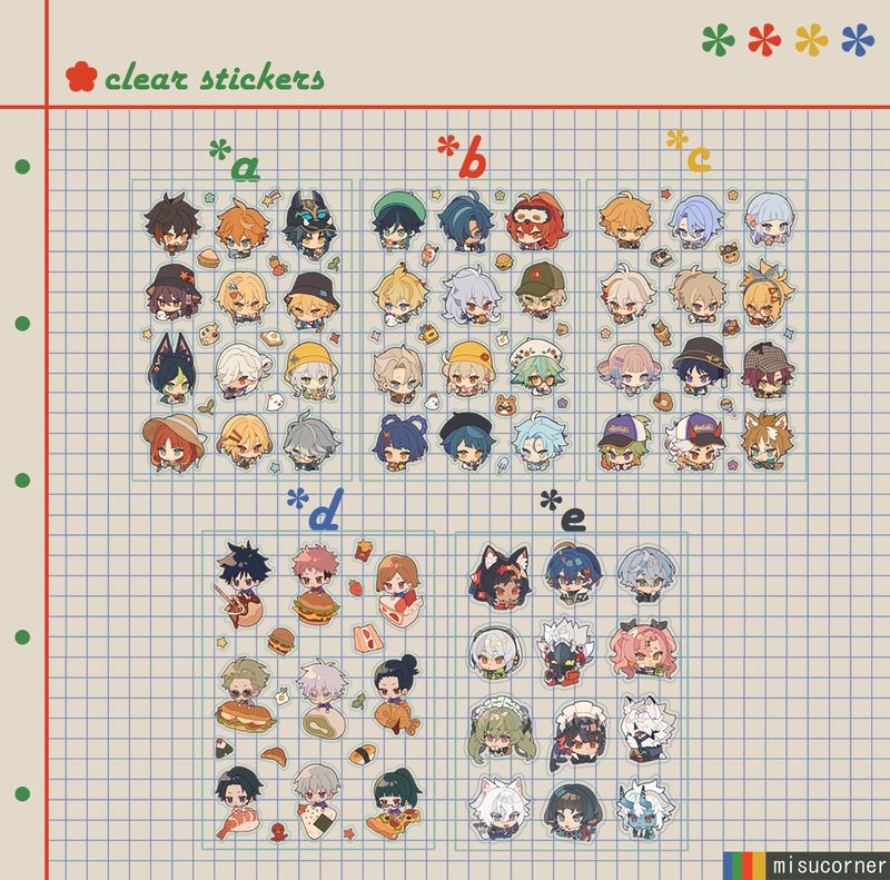 Clear Sticker Sheets [Genshin, JJK, ZZZ]