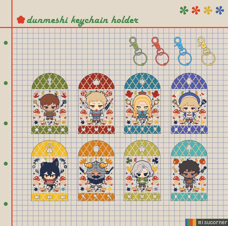 Dungeon Meshi Keychain Holders