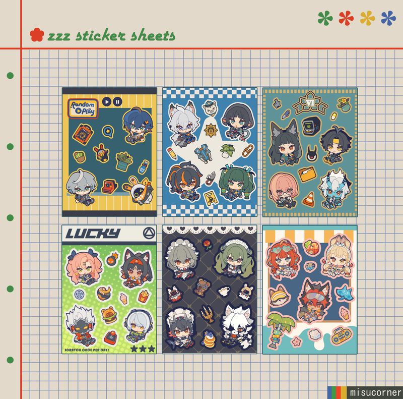 ZZZ Sticker Sheets