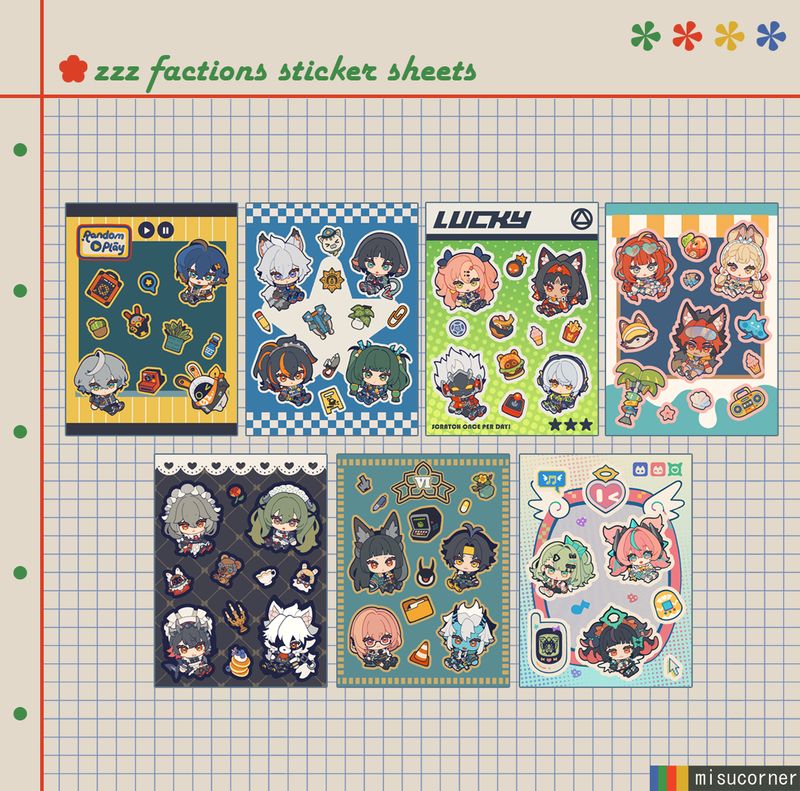 ZZZ Sticker Sheets