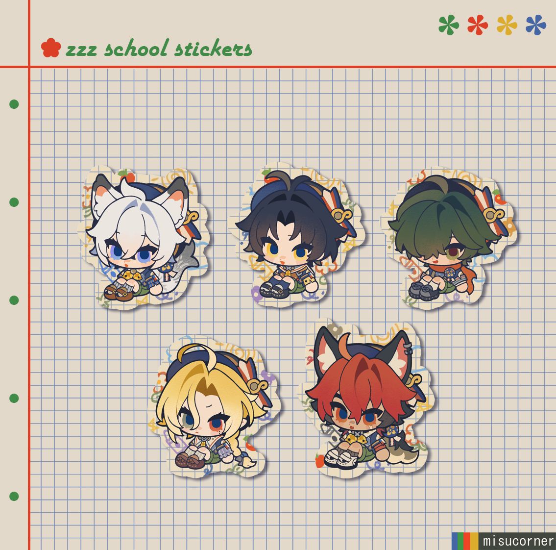 ZZZ School Stickers