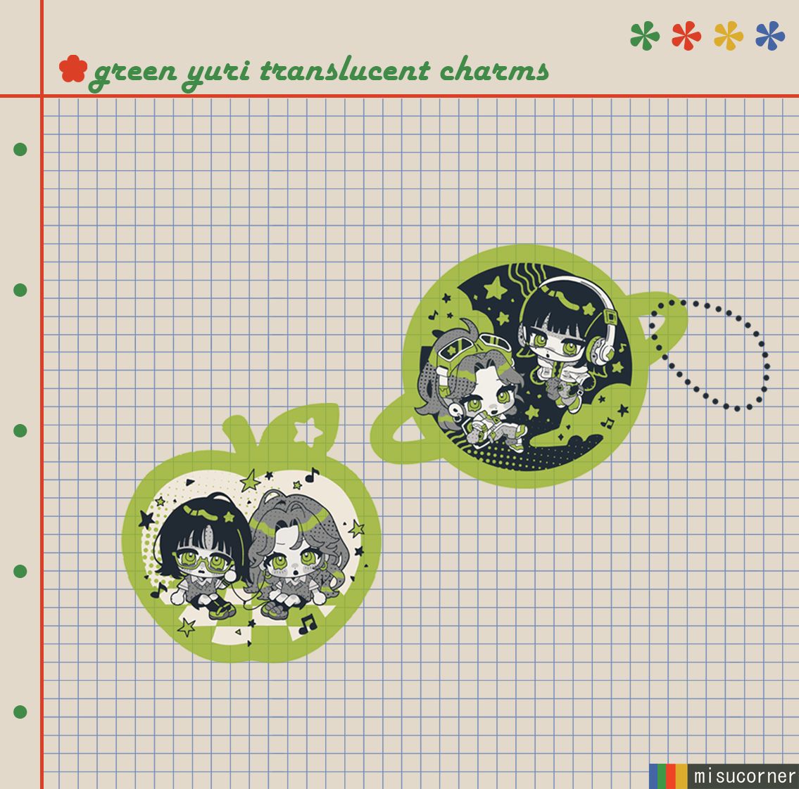 Green Yuri Translucent Charms