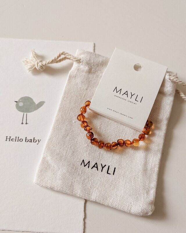 Baby Armbandje Barnsteen - Cognac