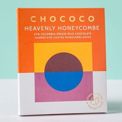 Heavenly Honeycombe 47% Milk Chocolate Bar with honeycombe pieces