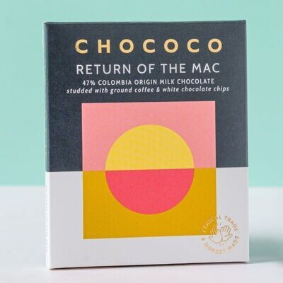 Return of the Mac 47% Milk Chocolate Bar with coffee & white choc chips