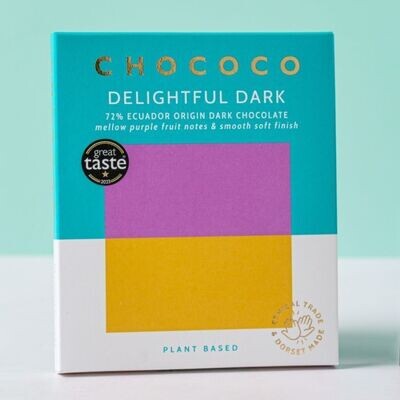 Delightful Dark 72% Ecuador Origin Dark Chocolate Bar (vf)