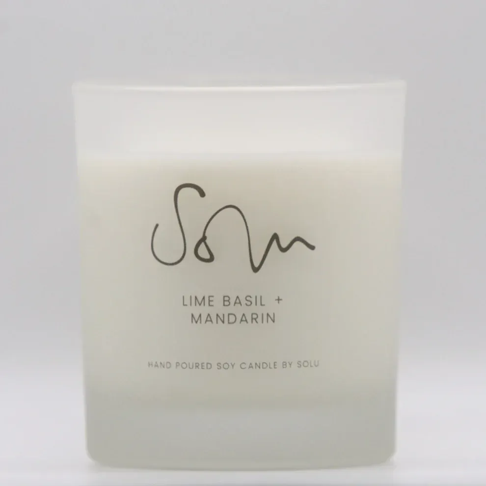 Lime Basil + Mandarin Soy Wax Candle 125g