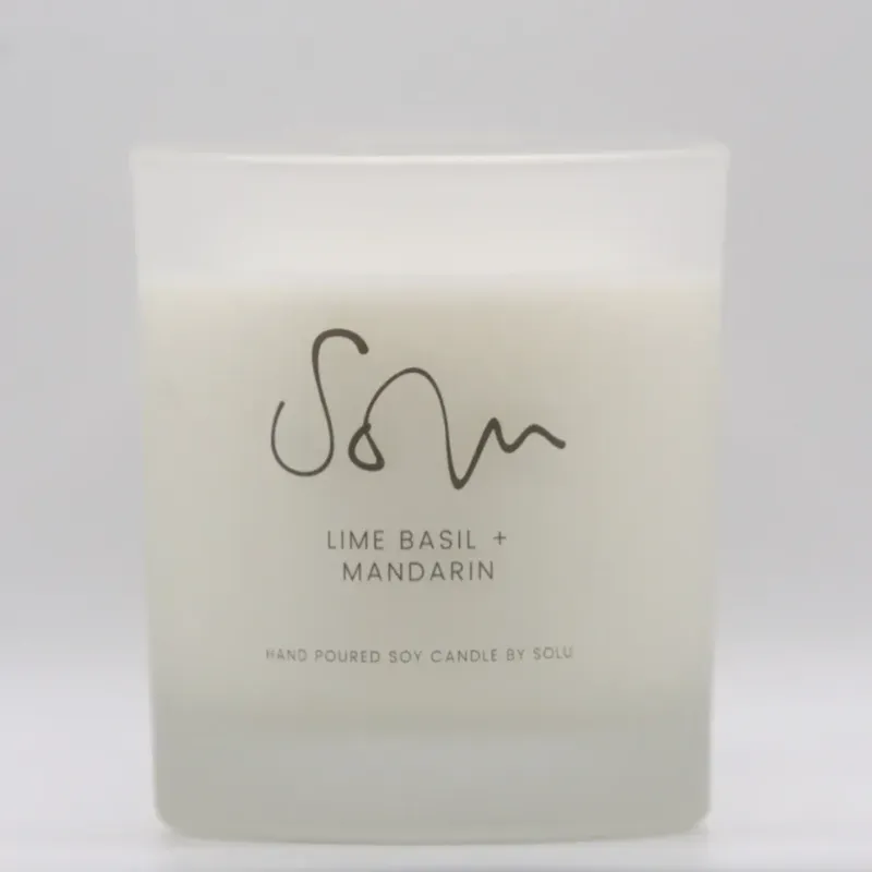 Lime Basil + Mandarin Soy Wax Candle 125g