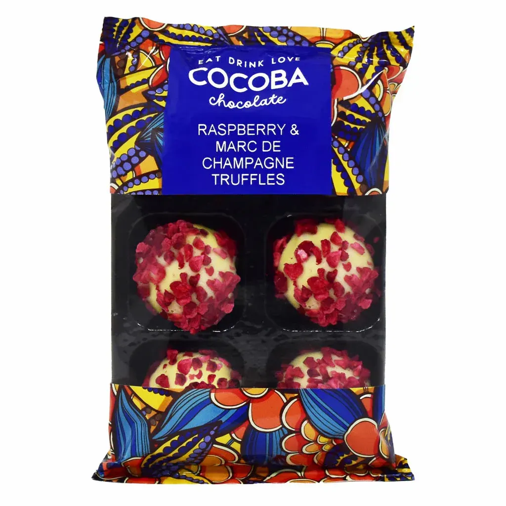 Raspberry and Marc de Champagne Truffles (6 truffles)