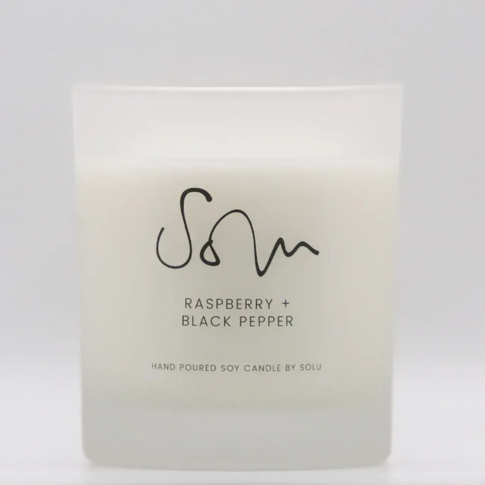 Raspberry + Black Pepper Soy Wax Candle 125g