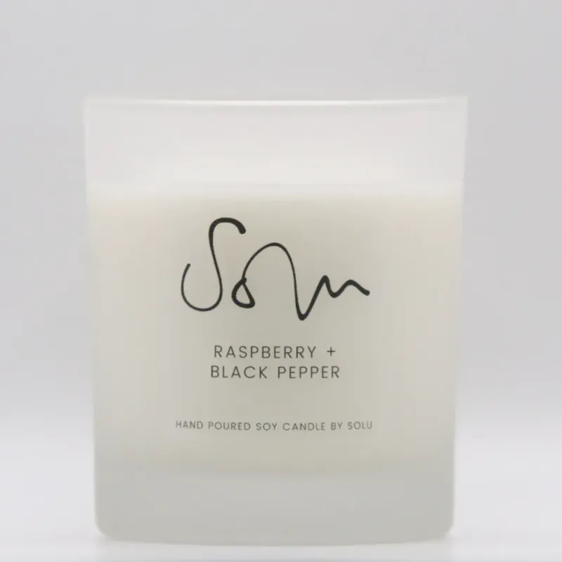 Raspberry + Black Pepper Soy Wax Candle 125g