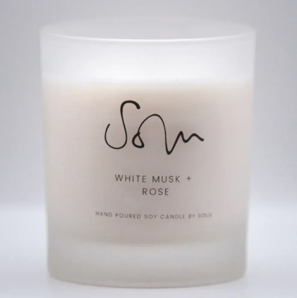 White Musk + Rose Soy Wax Candle 125g