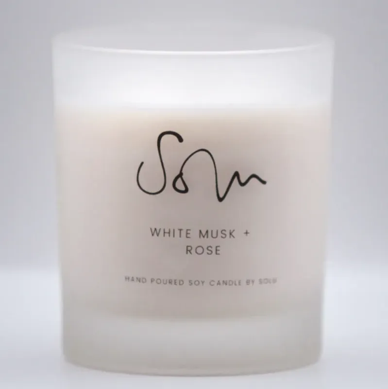 White Musk + Rose Soy Wax Candle 125g