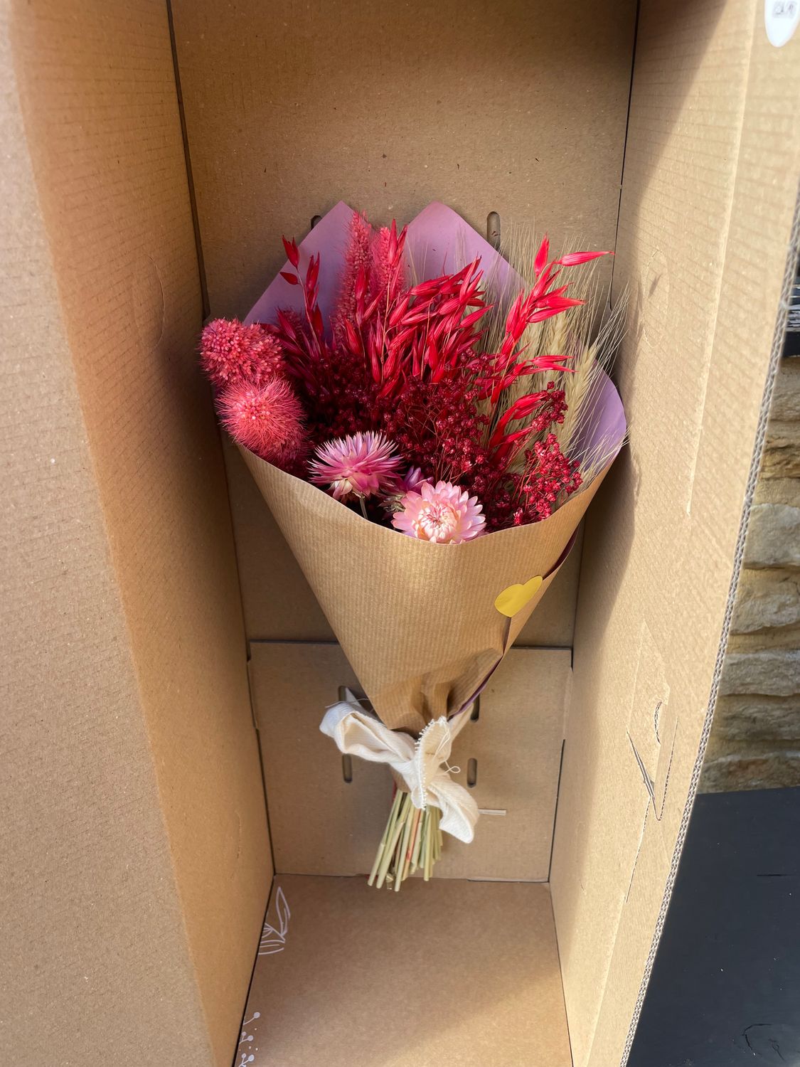 DRIED BOUQUET LOVE  RED