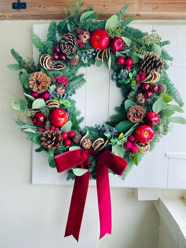 Grand Ruby Christmas wreath