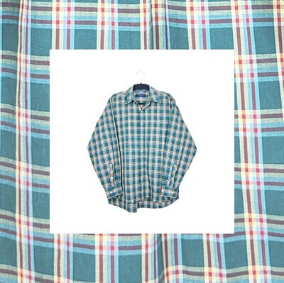 Vintage Checkered Long Sleeve Shirt | M
