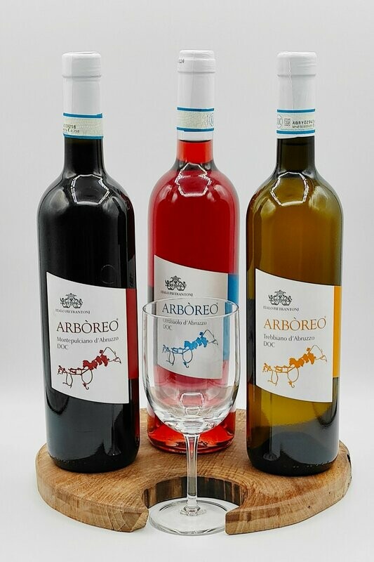 Tris di vini DOC: Arbòreo Montepulciano d’Abruzzo – Arbòreo Trebbiano d’Abruzzo – Arbòreo Cerasuolo d’Abruzzo