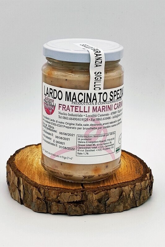 Lardo Macinato Speziato  g 300 circa