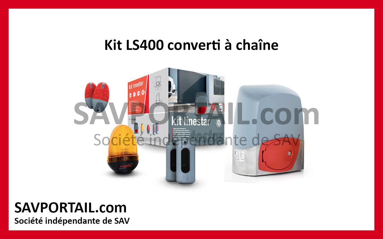 Kit coulissant MOTOSTAR LS400 400Kg 24V à chaîne