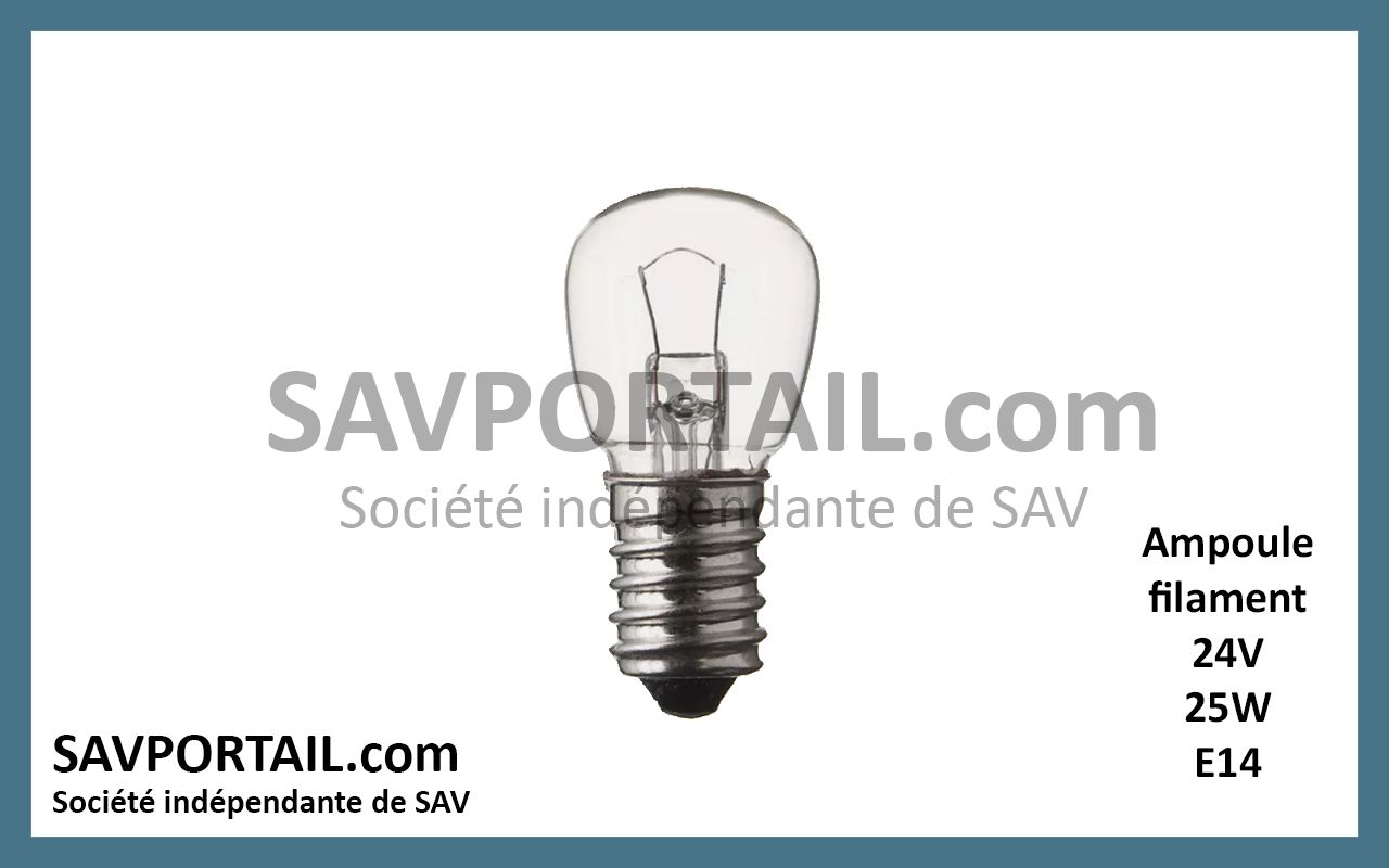 Ampoule filament E14 24V 25W Ampoule filament E14 24V 25W