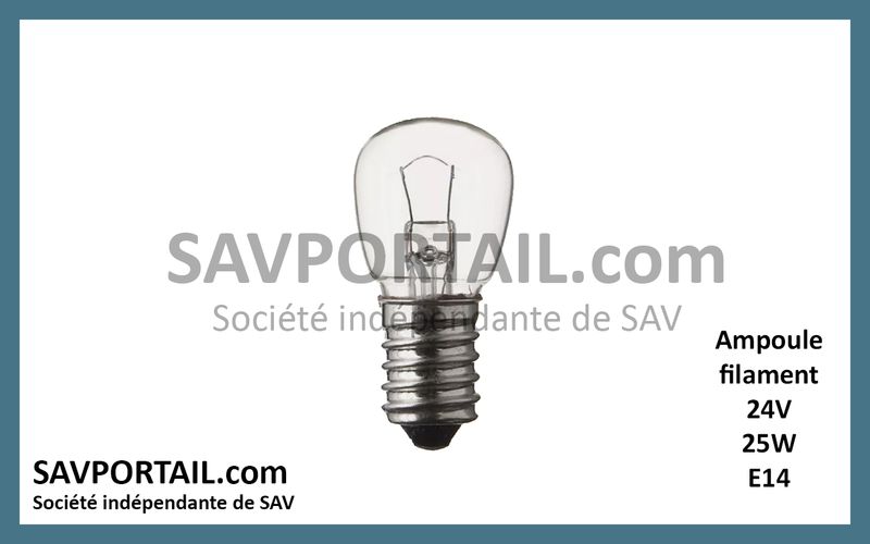 Ampoule filament E14 24V 25W Ampoule filament E14 24V 25W