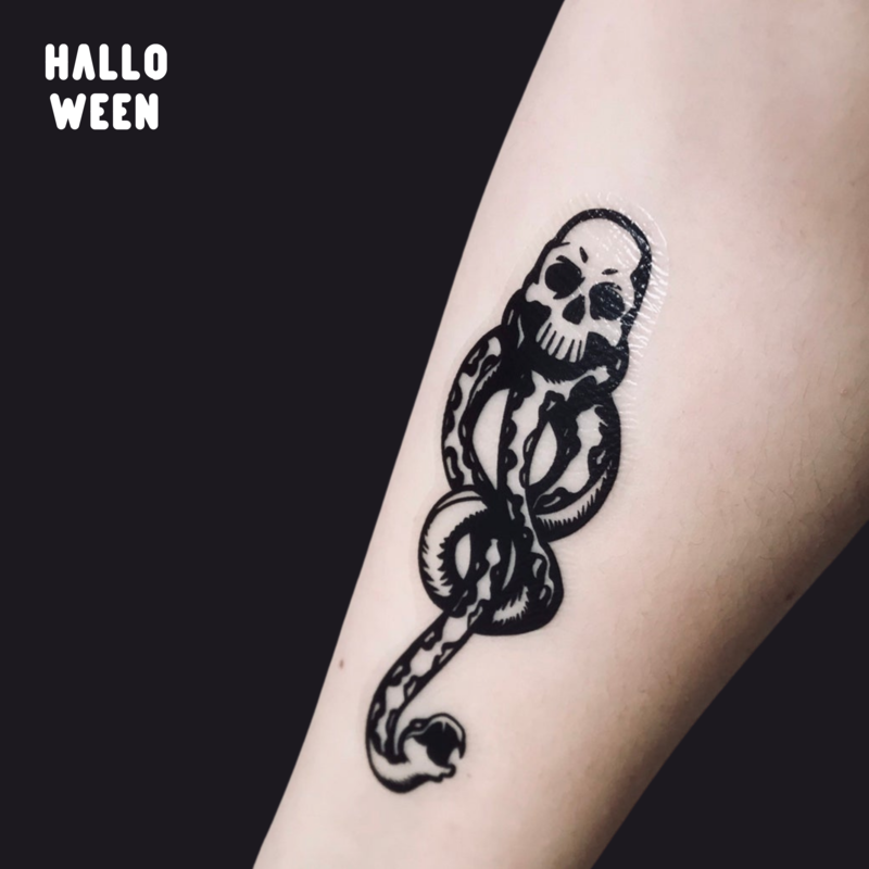 Harry Potter Death Eater dark mark temporary tattoo! Halloween, costume, Halloween costume, gift, death eaters, Voldemort, wizard, cosplay