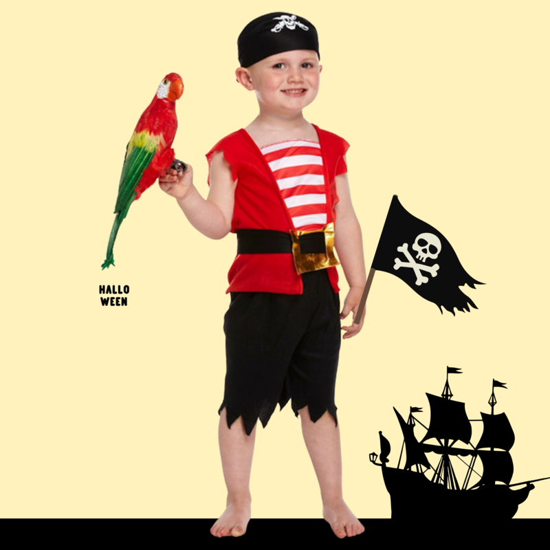 PIRATE TODDLER BOYS FANCY DRESS PARTY HALLOWEEN COSTUME 2-4