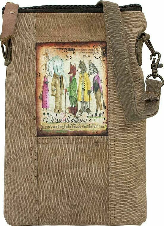 We are all Different Recycled Tent Crossbody Purse