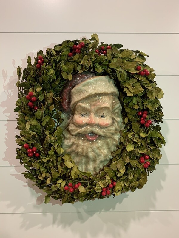 Vintage Santa Wreath