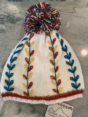 Embroidered Alpaca Autumn Leaves Hat