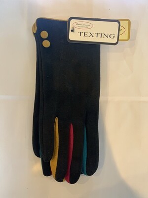 Black Multi Color finger gloves