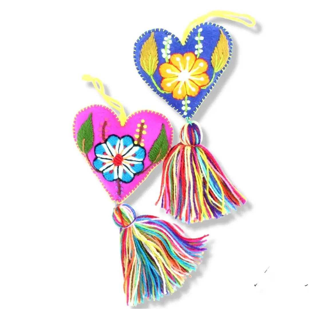 Embroidered Heart Ornament