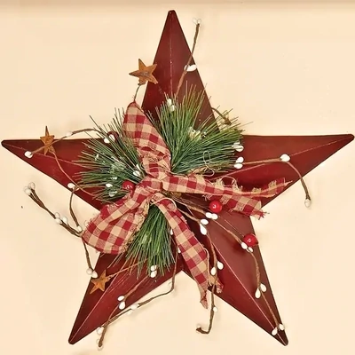 12” Metal Star w/ Bows and Berries