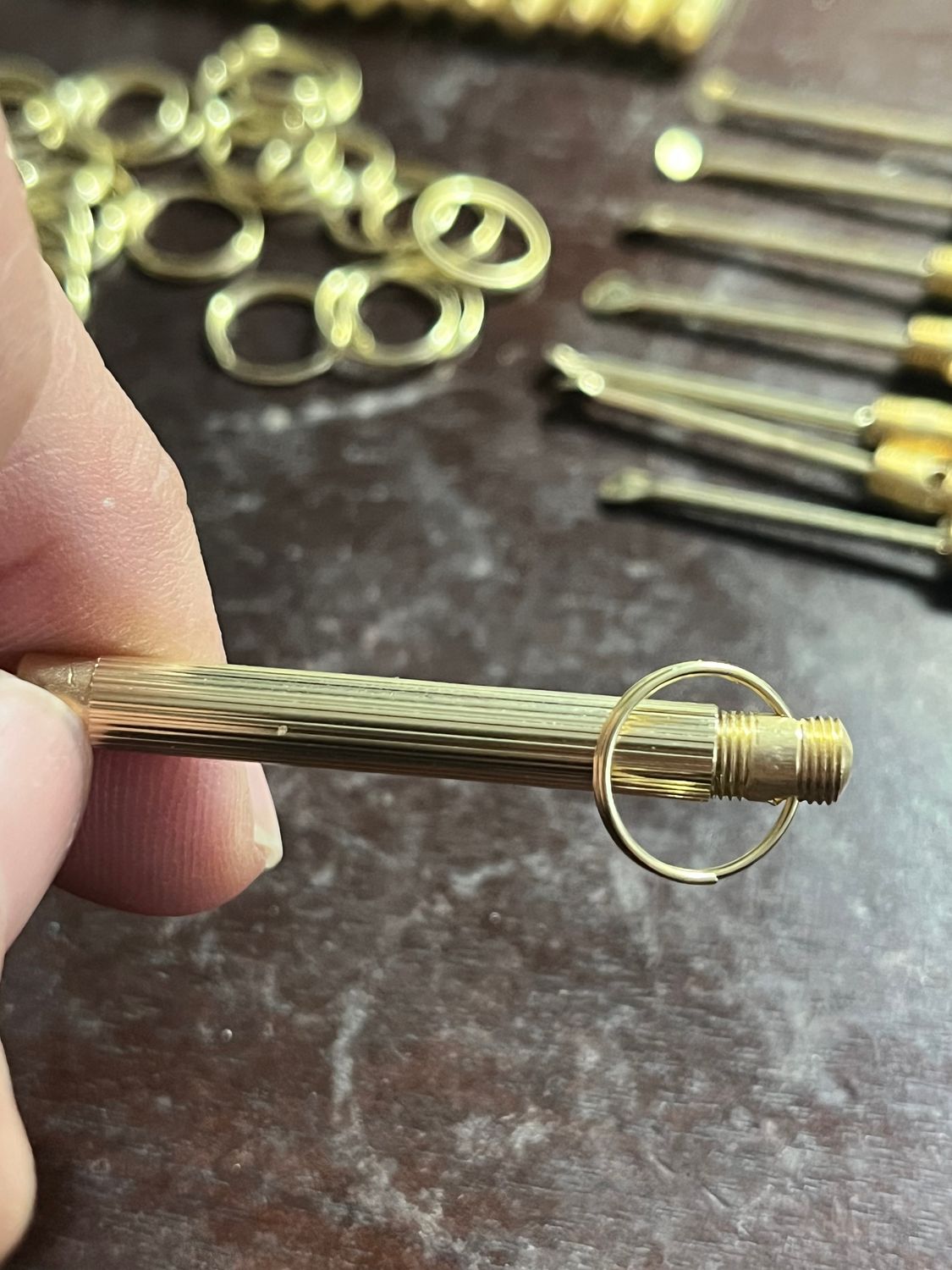Metallic Small Spoon with Screw On Container Key Chain
