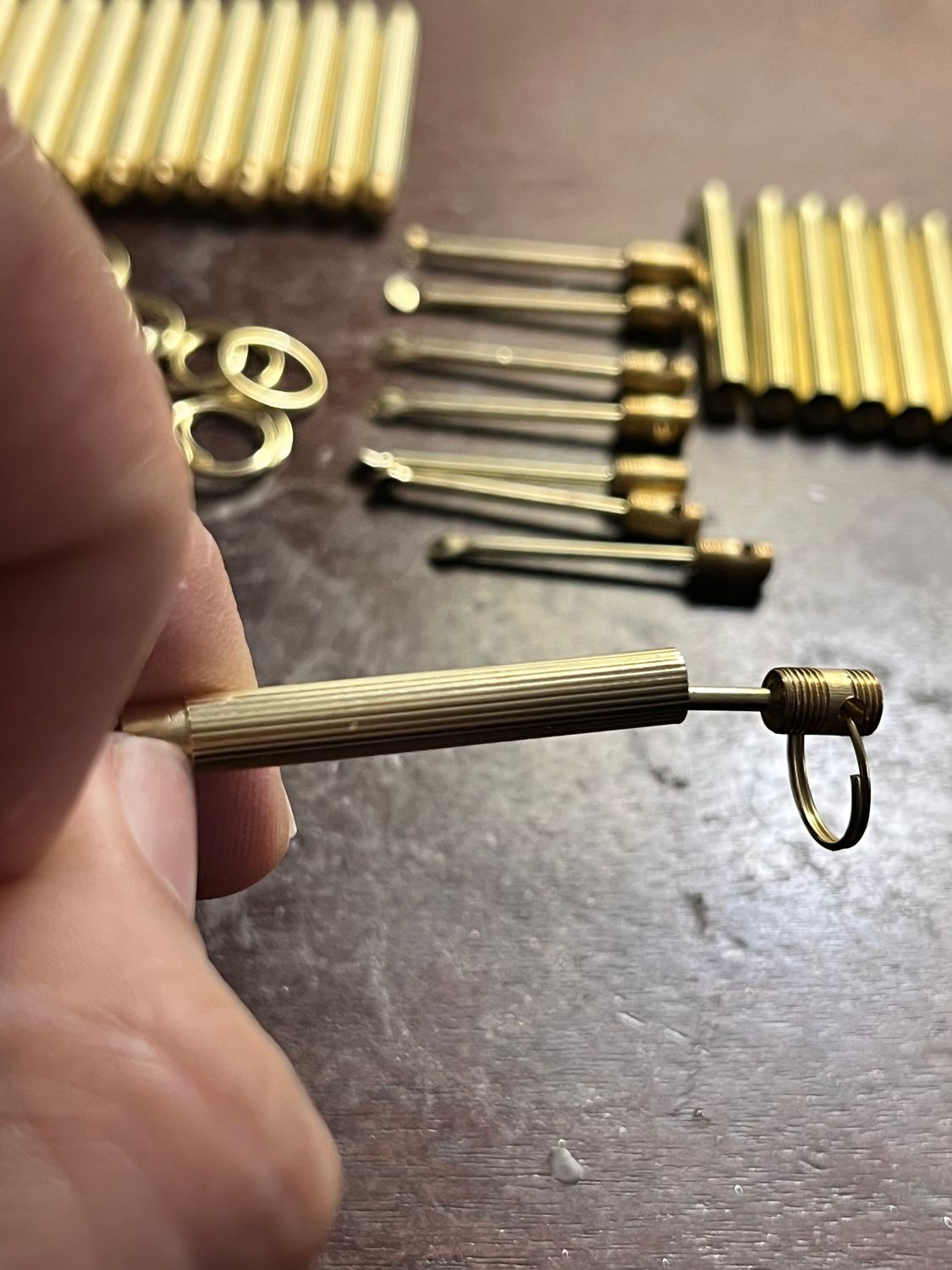 Metallic Small Spoon with Screw On Container Key Chain