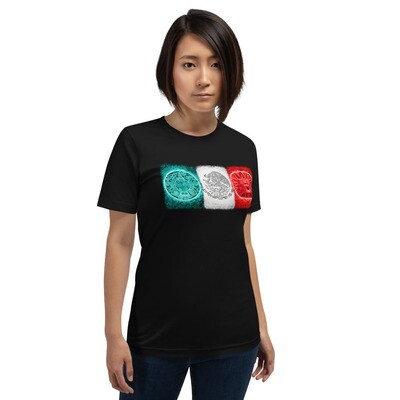 Aztec Mexican Flag Short-Sleeve Unisex T-Shirt
