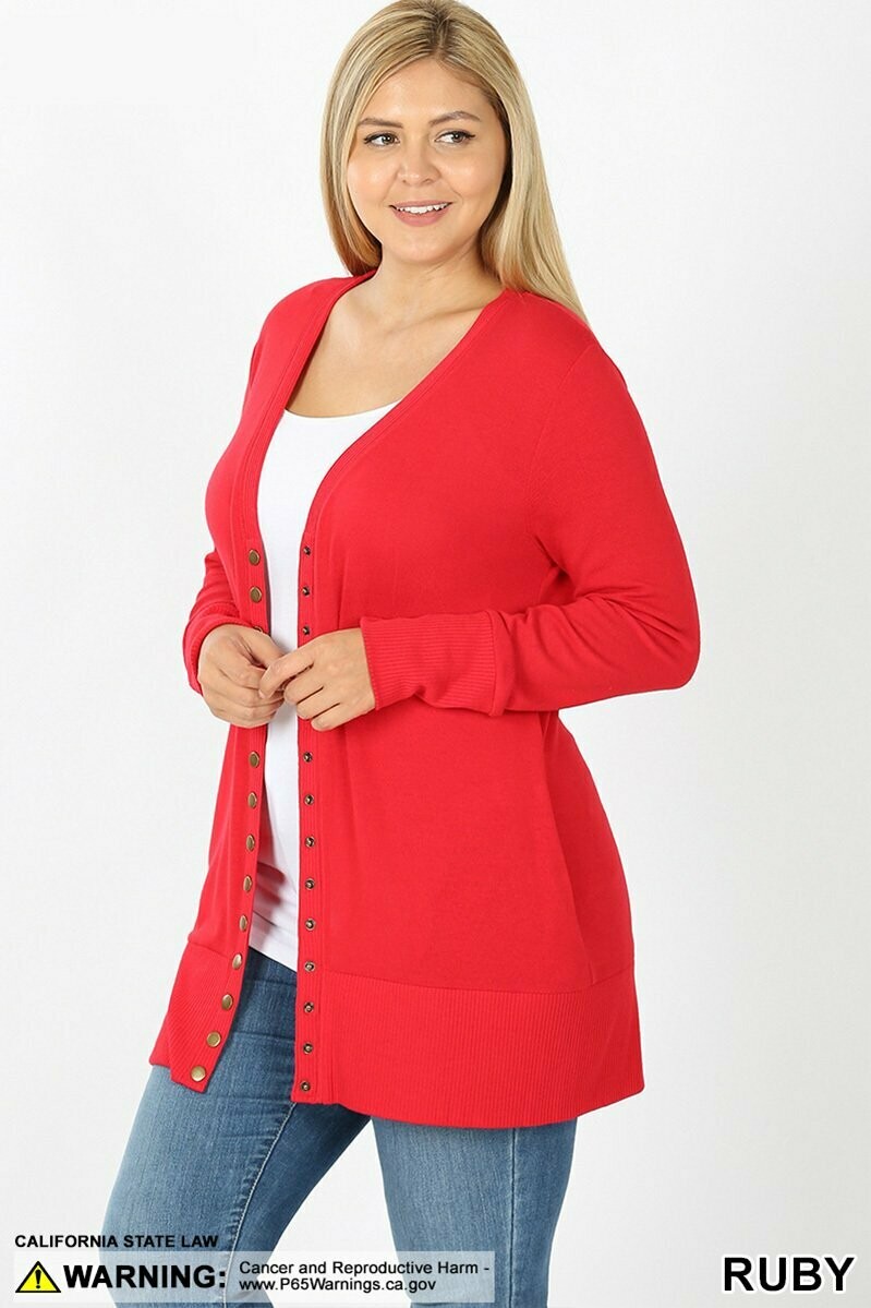 Snap Button Sweater Cardigan