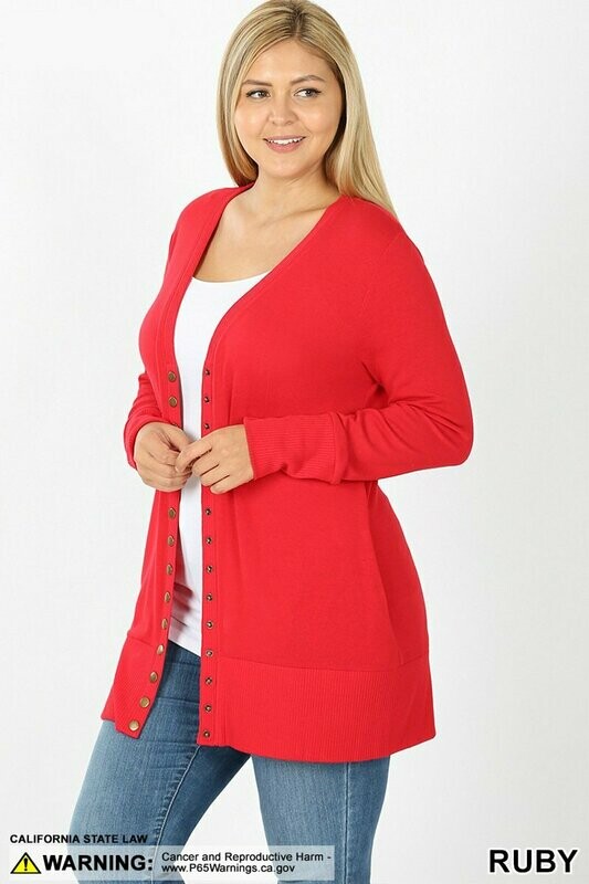Snap Button Sweater Cardigan