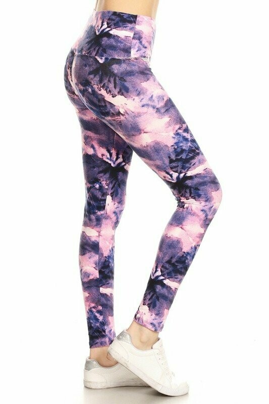 Buttery Soft Tie Dye Queen Size Legging With High Waist.