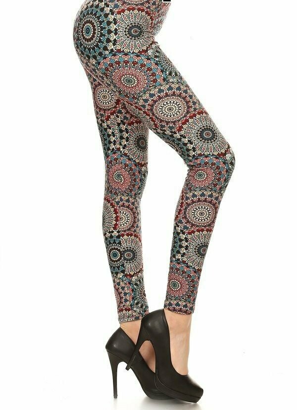 Buttery Soft Mandala Print Plus Size Leggings