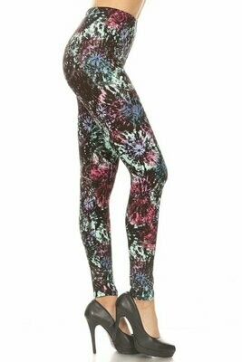 Buttery Soft Tie Dye Printed High Waist Plus Size Leggings