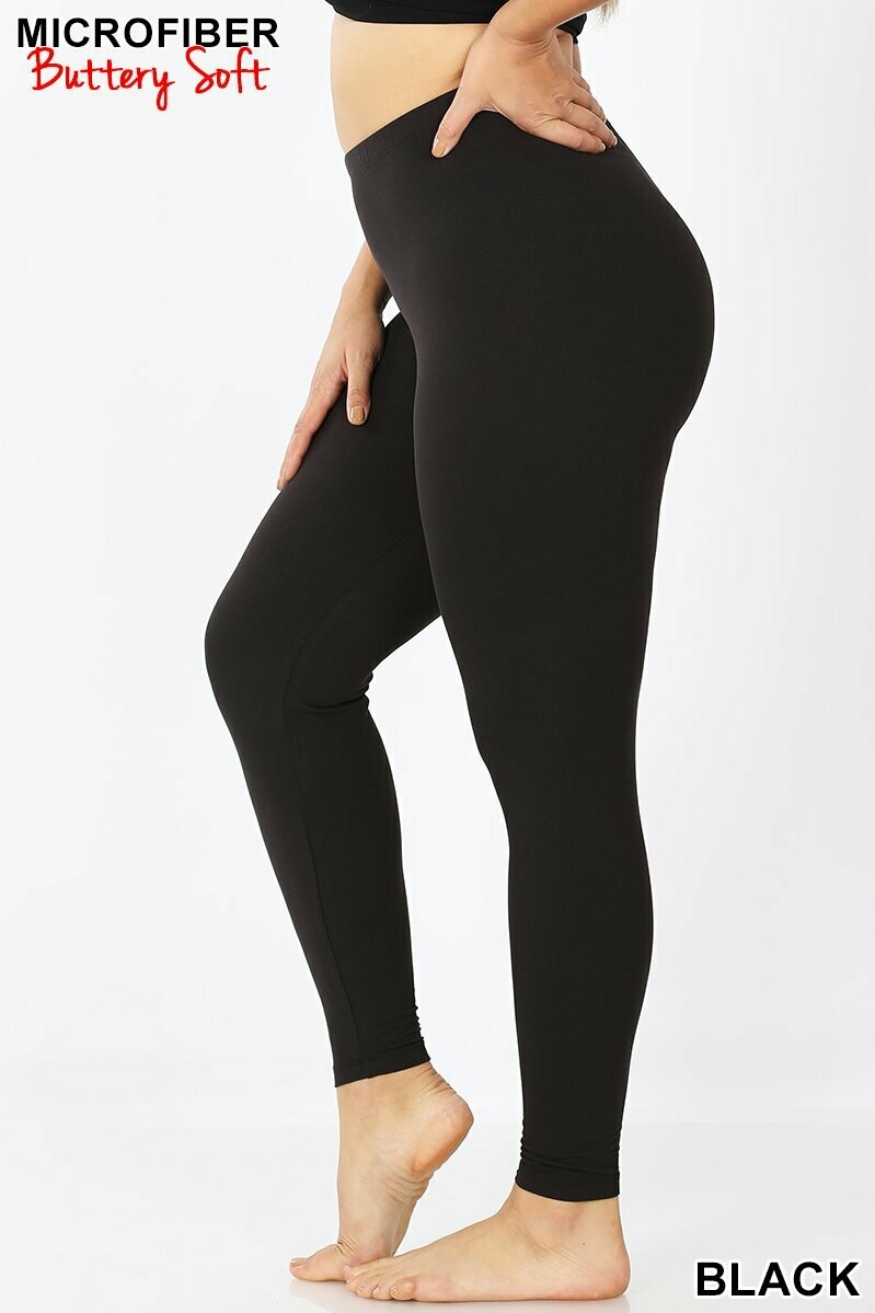 Buttery Soft Black Leggings - Standard, Plus and Queen