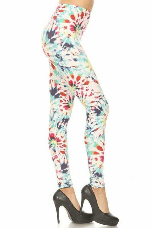 Buttery Soft Multi Color Tie Dye Plus Size Legging