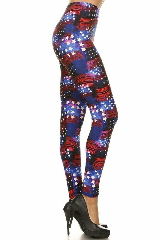 Buttery Soft Stars and Stripes Standard Size Legging